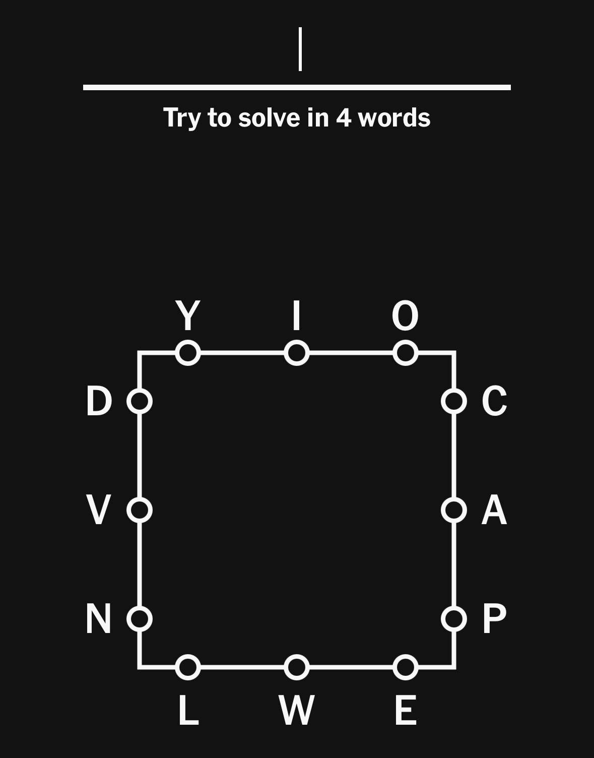 Example Letter Boxed puzzle