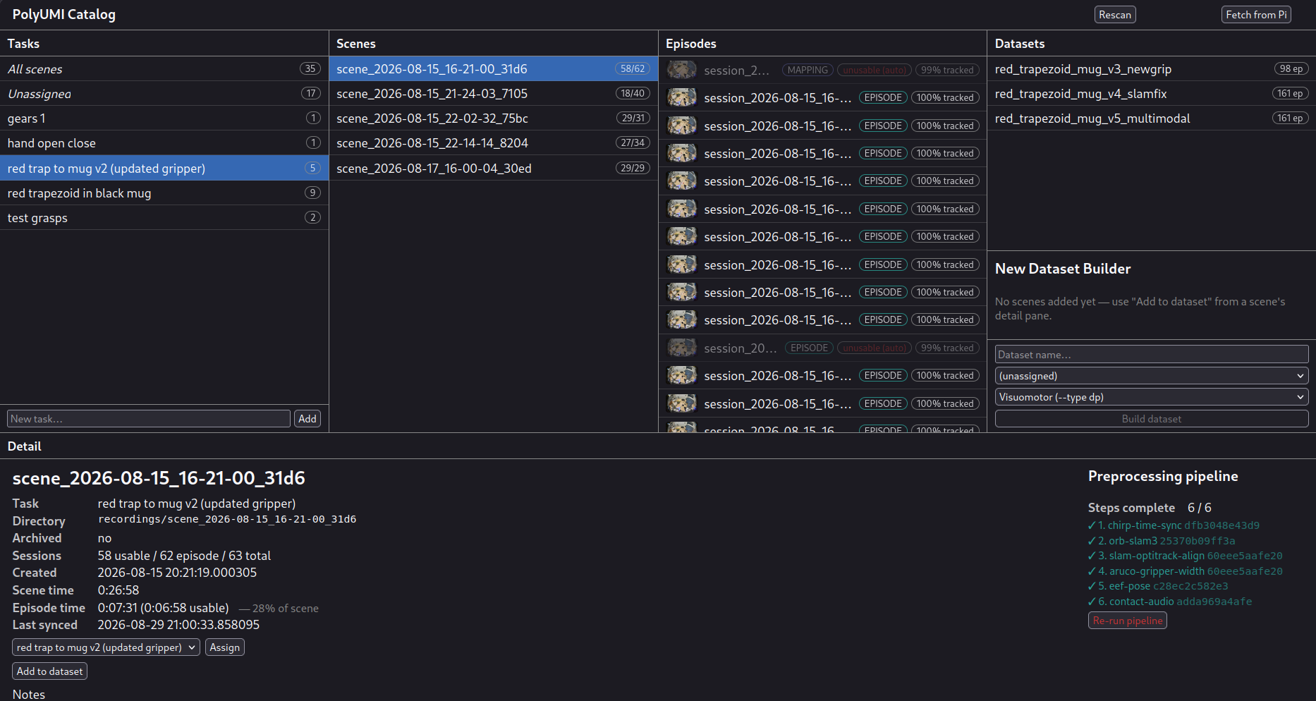 Catalog UI scene view